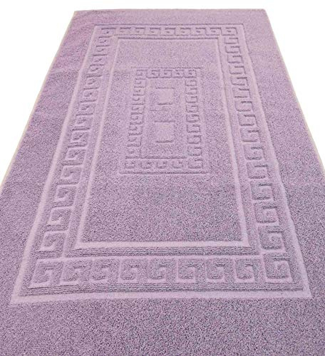 Casatessile Tappeto e Set da Bagno in Spugna con Rete Antiscivolo Torino Assorbente e Facile da Lavare - Lilla, 45x60 cm.