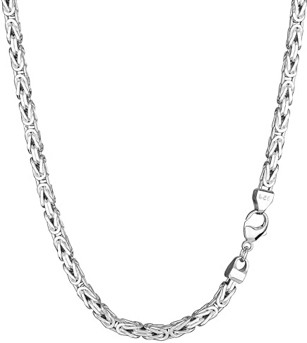 NKlaus 8mm Silber Königskette (Länge wählbar 22cm - 80cm) 925 Sterlingsilber vierkant diamantiert EXTRA massive Herrenkette