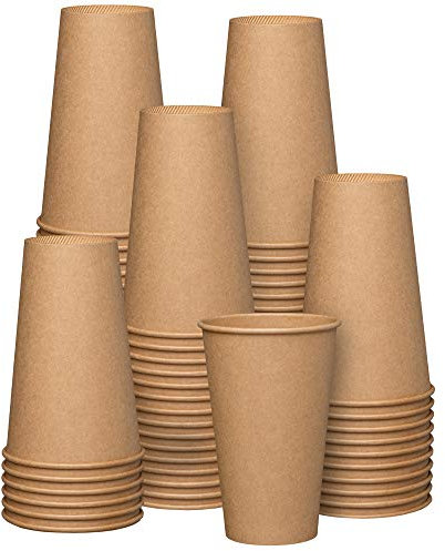 Comfy Package Gusto [16 oz. - 475-100 Count] Kraft Disposable Paper Cups, Hot Coffee Cups Brown Unbleached - Eco-Friendly Cups - Formerly