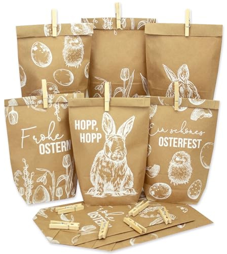 Papierdrachen braune Tüten Bedruckt Packpapier mit weißem Druck + Klammern