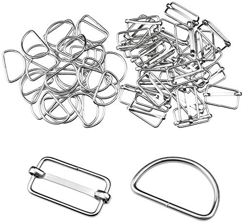 YapitHome 30 Stück Metall D Ringe 25mm 30 Stück Metall Schnallen Ring 25mm für Hundeleine, Gurt, Rucksack, Halsband, DIY Zubehör, Silber, Legierung