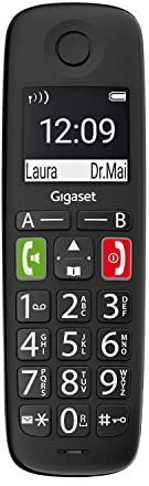 Gigaset Easy HX - schnurloses Senioren DECT-Telefon für Router und DECT-Basis, Fritzbox, Speedport kompatibel - hörgerätekompatibel - Verstärkerfunktion - großes Display, anthrazit-grau