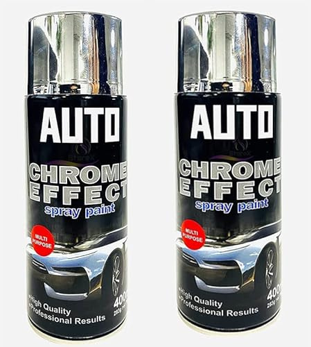 STOREX 400ml Chrome Effect All Purpose Spray Paint Primer Metal Foil Mirror Wood Plastic Multi Purpose Use (2)