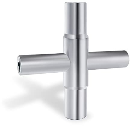LYHLYA 4-Wege-Sillcock-Schlüssel Multifunktionaler Utilities-Schlüssel Stahl-Sillcock-Schlüssel Universal-Kreuzschlüssel für elektrischen Wasser-Gaszähler-Kasten-Schrank-Schrank-Öffnungsschlüssel (1)