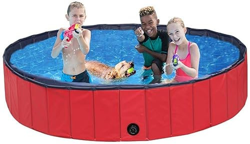 VIPER Blue Paddling Pool for Children and Pets, Sturdy and Durable PVC, Foldable Bath Outdoor Pool Bath 160 x 30cm Outdoor Play, Non-Slip Bath