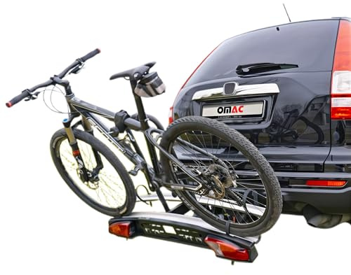 Menabo Fahrradträger Merak Q Anhängerkupplung Heckträger 2 Fahrräder | Heckträger Fahrrad Faltbar Abnehmbar Leichtgewichtig Zubehör Fahrradständer Aluminium Schwarz Silber ABE