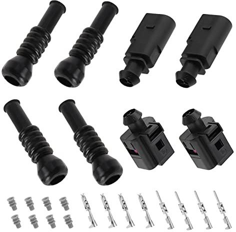The Lord of the Tools 2 Juegos de Conectores Macho Hembra de 2 Pines con Terminales Y Sellos Kit de Enchufe del Sensor 1J0973702 1J0973802 6N0906102 Kit de Reparación Automática A Prueba de Agua