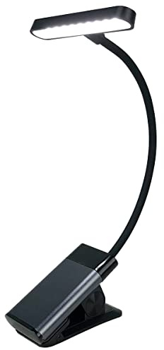 Xtralite 19 LED Wiederaufladbare Clip-On-Buchleuchte, 80 Lumen, einstellbare Farbe und Helligkeit, flexibler Schwanenhals