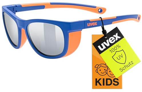 Uvex Kinder Sonnenbrille Sportstyle 513 – 100% UV Schutz – Blau/Orange (5-8 Jahre)