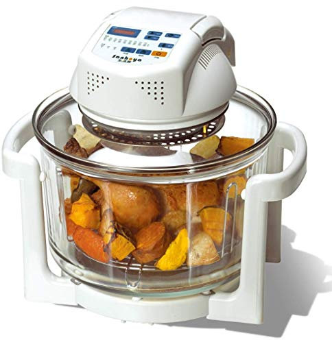 Horno freidora de aire turbo, horno halógeno de 11 cuartos de galón, horno freidora de aire sin aceite, horno tostador de convección, horno, parrilla, parrilla de vapor, asado, blanco