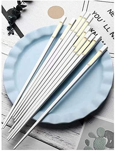 bacchette giapponesi bacchette coreane Riutilizzabili in lega nordica 10 paia, bacchette appuntite in stile giapponese antiscivolo per hotel per famiglie