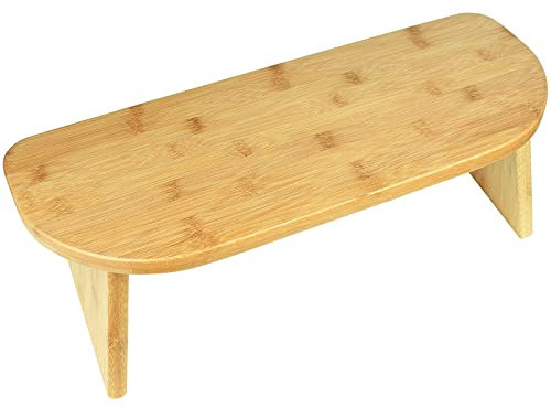 Samnuerly Kniende Meditationsbank mit klappbaren Bambus-Meditationsbankbeinen, Perfekter kniender Hocker, ergonomische Bambus-Yoga-Bank