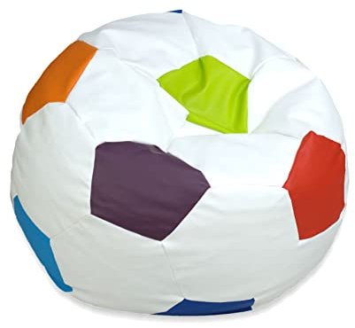 EGATO Sitzkissen Fußball 60L 50cm Entspannender Sitzball mit EPS-Perlenfüllung
