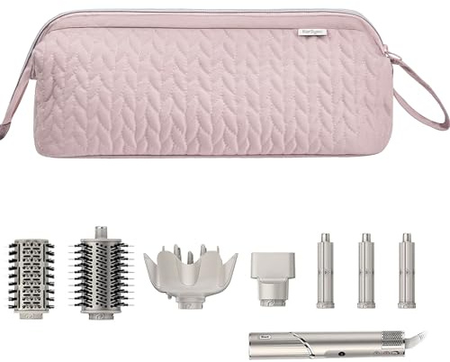 KarSyon Shark Flex Style Case for Dyson Airwrap Hair Dryer Brush Revlon Hair Tools Travel Bag Carrying Case Flat Curling Iron Organizer (Pink)