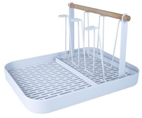 L-WASH Countertop Drying Rack for Insulated Water Bottles, Glasses, Sports Bottles, Baby Bottles, and More - Drainage Tray for Easy Cleaning and Drying - Practical and Stylish