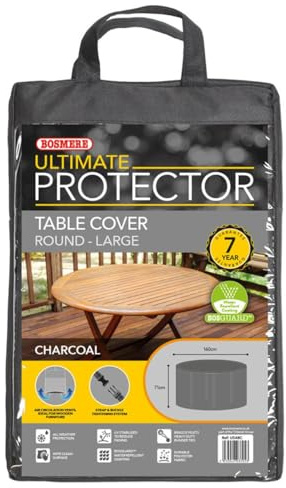 Bosmere Ultimate Protector Circular Table Cover Charcoal U548C 6 Seater