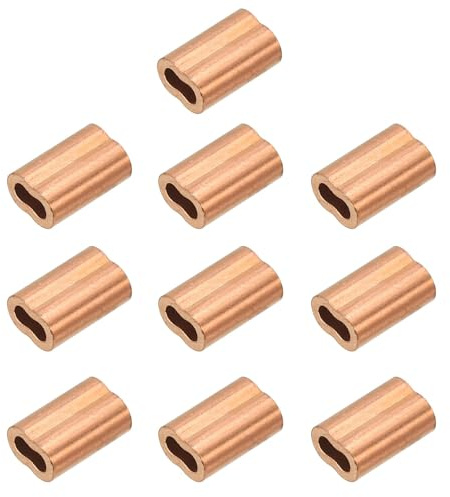 PATIKIL M2.0 (5/64 tum) Koppar krympögla hylsa, 10-pack vajer rep ögla hylsa kabelklämmor för kabelhylsa, vajer och kabellinje ändsortiment