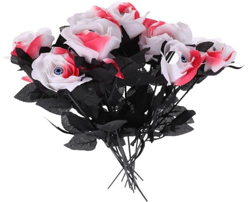 GLSTOY 12stücke Künstliche Rosen Mit Augen Für Halloween Deko Gruselige Blumendekoration Für Partys Und Events Echteffekt Für Feiern Und Feste