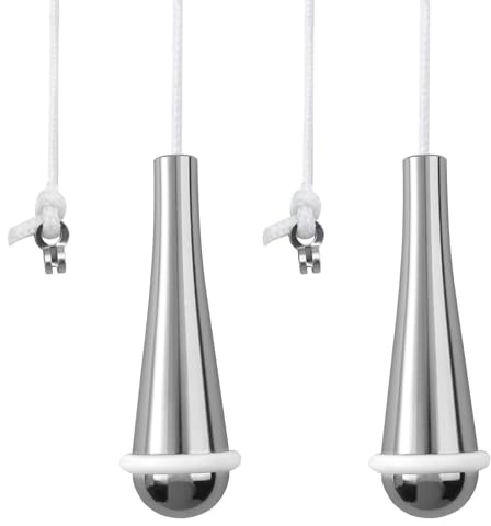 2 Bathroom Light-Pull Cord Handle Teardrop Chrome with 150cm Extension Cord | Pull String Light Switch End Weight Extension Replacement with Connector for Bathroom Blind Toilet Ceiling Lights Fan