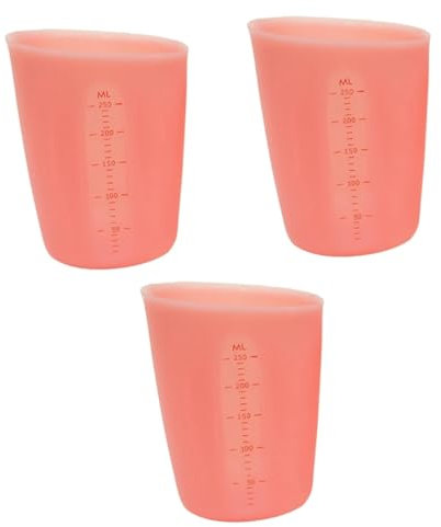 3 Pezzi Misurino in Silicone Da 250 Ml Misurino Con Scala Design Traslucido Per Una Cottura Accurata Casuale