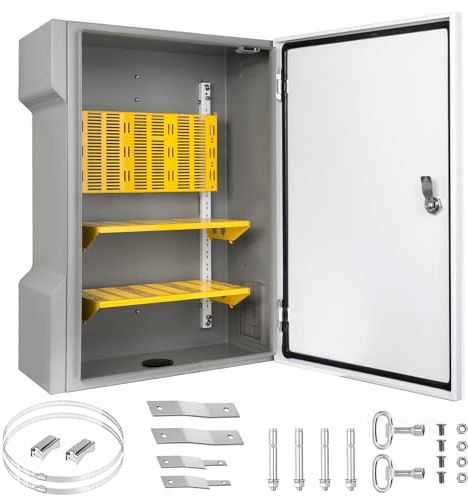 CHENGPI Edelstahl Schaltschrank Industriegehäuse,Verteilerkasten Innen Wasserdicht mit Schlos,Wandmontiert Verteilerkasten für Verdrahtung/Anschlusskasten 600x450x200MM