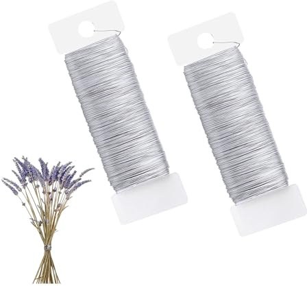 0,35mm x 100m Basteldraht,2 Rollen Draht zum Basteln,Schmuckdraht,Blumendraht, Floristendraht,Wickeldraht,Draht für Floristik,Schmuckherstellung,Bastelarbeiten,Silberfarbener Kupferdraht (50m/Rolle)