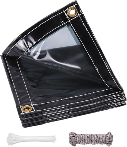 Lona Impermeable Exterior Transparente - 2x6m 420 g/m² PVC Lona de Protección UV Toldo con Reforzado Ojales, Duradera Resistente a Desgarros para Protección Multiusos para Terrazas Piscina Coche