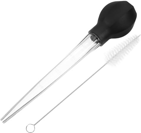 Hoement 1set Liquid Baster Pump Basting Brush Versatile Oil Tool for Cooking Baking Turkey Baster Dropper for Precise Liquid Transfer