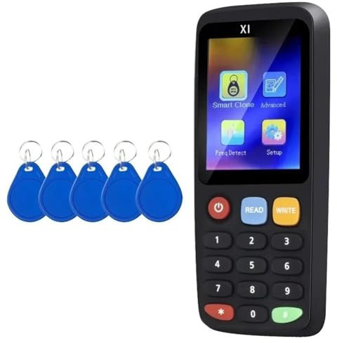 Pyugxab Lector Duplicador de Decodificador NFC con Chip Inteligente RFID X7 + Copiadora de Etiquetas de 5XCUID 125 KHz 13,56 MHz Tarjeta Clonadora de Insignias