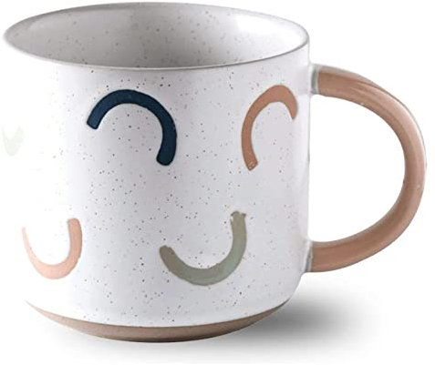 GLETSF Stora frukostkoppar, salladsskål, keramisk soppkopp, unik soppbägare, kaffe-/tesoppskålar, soppkopp med handtag, för kaffe, designOnecolor-500 ml