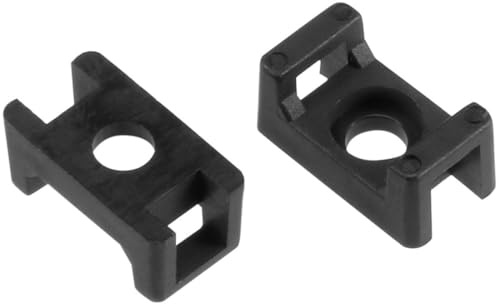 TA-VIGOR 46Pcs Nylon Cable Tie Mount Base, 3.8mm Saddle Type Mount Wire Holder, Cable Zip Ties, Adjustable Cable Tie Holder with Self-Locking for Wire and Cable Tidy, Black