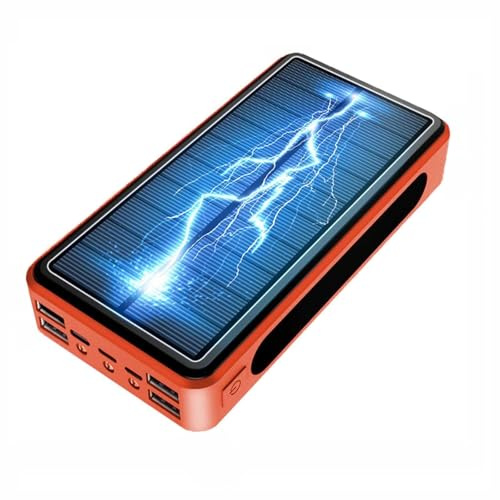 Chargeur Solaire Banque d’Alimentation Solaire 100000Mah, Chargeur Portable Haute capacité, Charge Rapide, Batterie Externe avec indicateur d’état LED, avec 5 Sorties compatibles pour smartp