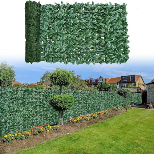 YCOLX Künstliche Efeu Hecke Sichtschutz, Sichtschutz Zaun Künstliche Hecke Als Sichtschutz für Garten, Balkon, Hof(1.5x7m)