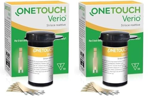 OneTouch Verio® Strisce reattive per 50 test glicemici per l’automonitoraggio della glicemia I 1 confezione contenente 50 strisce reattive (Confezione da 2)