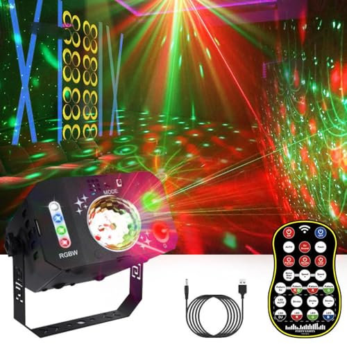 Wasd3Pods Lumière Stroboscopique DJ, 7 Yeux 3 en 1, Projecteur De Faisceaux Rgbw à Commande Vocale, avec Motifs, Rotatif, pour Mariage, Karaoké Et Fête