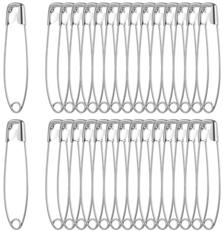 100 Stück 55 mm Sicherheitsnadeln Safety Pins Sicherheit Pin Sicherheitsnadel groß mit Praktischer Box für Befestigen und Nähen von Kleidung und Handarbeiten Schmuckherstellung