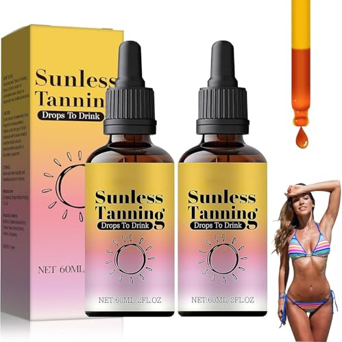Autobronzant a Boire, Autobronzantes a Boire, Goutte Bronzage Sans Soleil, Sunless Tanning Drops pour Stimuler Naturellement La Mélanine, Améliorer Votre Teint Naturel