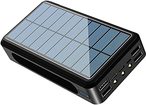 Chargeur Portable de Banque d’Alimentation, Charge Rapide, Batterie Externe, Solaire 50000Mah, Chargeur Portable Solaire, 2020, Le Plus récent avec 4 Sorties USB et entrée Type-C, étanche, 2