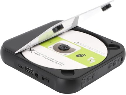 LICAEVEY Bärbar CD -spelare, Bluetooth Retro Style Double Speakers Music Player, Laddningsbart 2000 MAH -batteri, Kompatibel med Smartphones, Bärbara Datorer