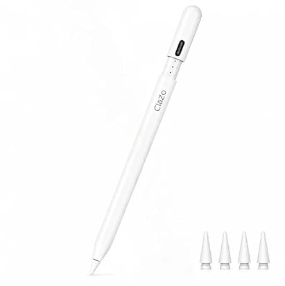 ClaZo Lumo Pencil Stift für Apple iPad, Palm Rejection, Neigungserkennung, LED-Akkuanzeige, Schnellladen in 30 Min, 180 Tage Standby, Neigungssensitivität Stylus Pencil für iPad Pro/Air/Mini