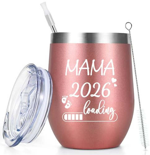 Livole Werdende Mama Geschenk, Geschenkideen für Werdende Mütter, Mutter, Mama, Geschenke für Schwangere, Werdende Eltern, Weihnachtsgeschenke für Frauen, Freundin, Frau, 12oz 350ml Camping Becher