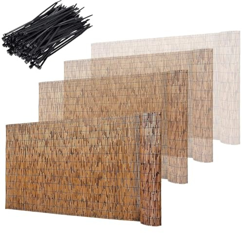 Rouleau de clôture extérieure en bambou – Clôture décorative naturelle pour jardin, terrasse, balcon et piscine – Taille personnalisée 130 x 800 cm – Idéal pour les appartements et les patios