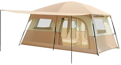 Generisch Ultraleichtes 4-Personen-Campingzelt – Doppelwandiges Outdoor-Wanderzelt, geräumiges Familien-Touristen-Trekkingzelt(6-8person)