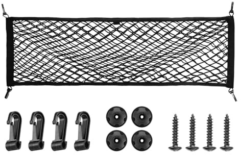PATIKIL Rete da Carico per Camion 35 X 12 Pollici Rete Elastica Regolabile per Bagagliaio Organizzatore di Magazzino Allungabile con 8 Ganci Universale Nero