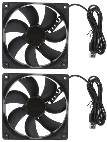 Tofficu Ventilador USB de 12 CM Silencioso para Ordenador Portátil Motor de Alto Rendimiento, Flujo de Aire Potente Ruido, Instalación Sencilla para Router y Decodificador TV