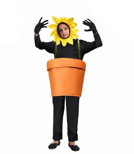 Sunflower Costume - 78.74 inchePotted Flower Cost, Flowerpot Clothes, polyester Easy to Wear Sunflower Cosplay Outfit | adjustable Long Lasting Use Plant Cosplay Costume for Men, Adults Party