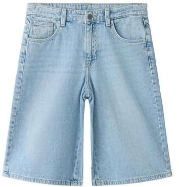 TWO SOON Kurze Hose Mädchen Jeans - Bequeme Sommer Shorts mit weiter Beinform, verstellbarem Bund, 5-Pocket-Style und leichten Abnutzungserscheinungen