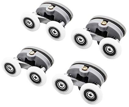 Rullo per porta scorrevole, Set di 4-8 pulegge for box doccia, rullo ellittico da 23 mm/25 mm, for porta scorrevole, in vetro, accessori for armadi(4pcs Top23mm)