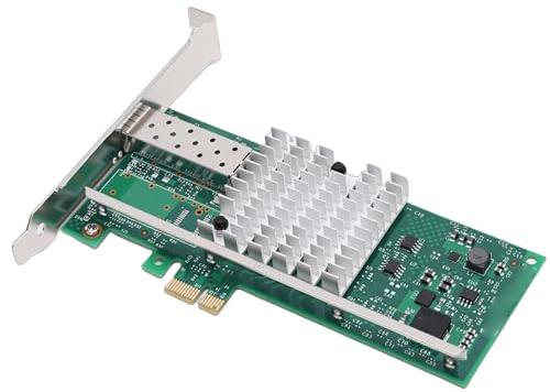 Tangxi Tarjeta de Red PCIE2.0 X1 de 10 GB, Adaptador Ethernet de 10 GB Compatible con Adaptador de Tarjeta de Red de Fibra de Chip 82599EN para Vista 7 8 8.1 10