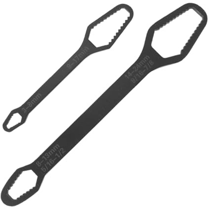 Ticha Juego de llaves autoajustables universales de doble cabeza de 3 a 17 mm, pequeña de 8 a 24 mm, herramienta grande de reparación de automóviles